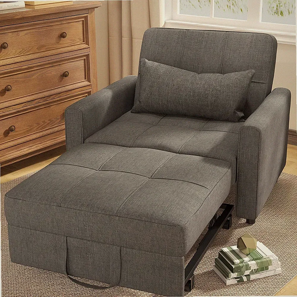3-in-1 Convertible Sofa Bed Chair with Adjustable Backrest for Living Room