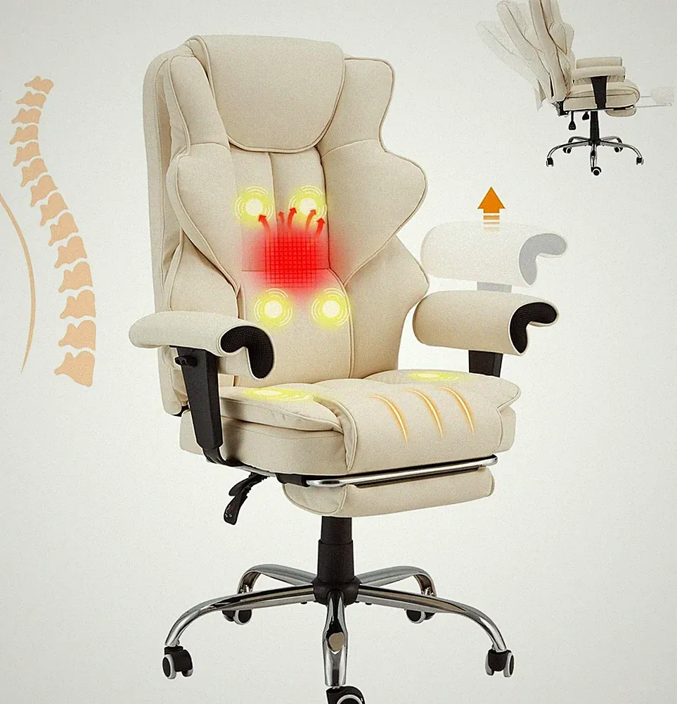 HOMREST 6-Point Massage Executive Chair,Heat Office Chair,Ergonomic Home Office