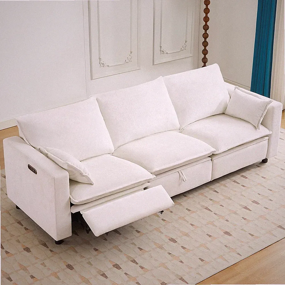 Luxurious Oversized Power Reclining Couch with USB & Hidden Storage