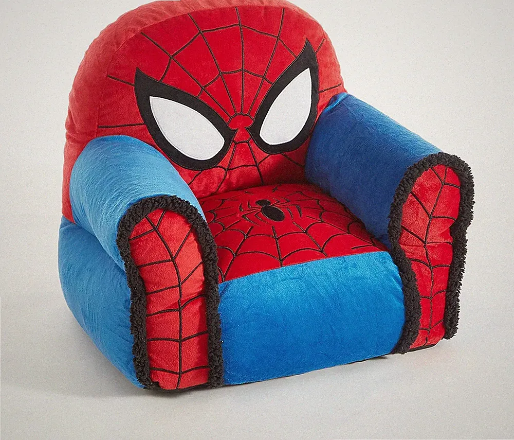 Marvel Spiderman Bean Bag Chair with Sherpa Trim for Kids, Ages 3+