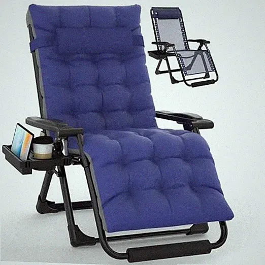 Oversized Zero Gravity Chair, 29In Padded Zero Gravity Lounge Chair XL, Blue