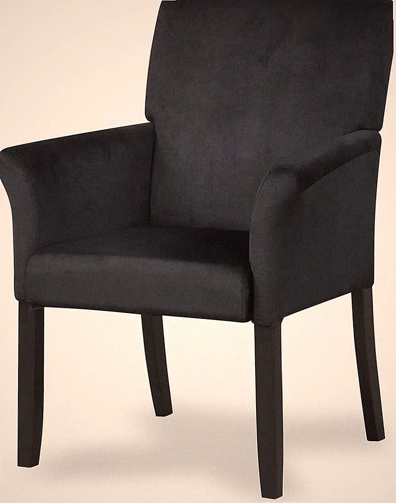 Stylish Black Suede Executive Accent Chair with Wooden Legs for Office & Home